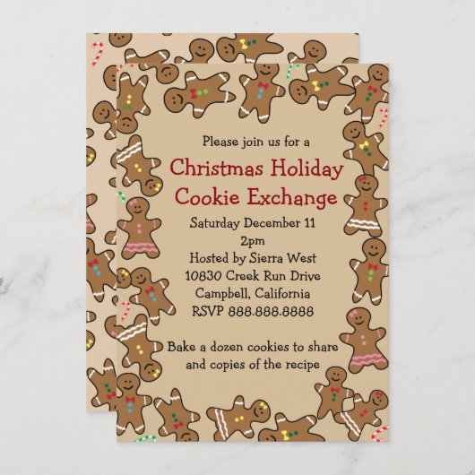 Kerstavond kerstfeestdag Koekjesruil Kaart (Voorkant / Achterkant)