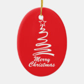 Kerstavond kerstfeestdag met een magische kerstboo keramisch ornament (Voorkant)