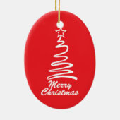 Kerstavond kerstfeestdag met een magische kerstboo keramisch ornament (Achterkant)