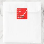 Kerstavond kerstfeestdag, teken vierkante sticker (Tas)