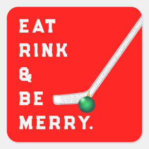 Kerstavond kerstfeestdag, teken vierkante sticker