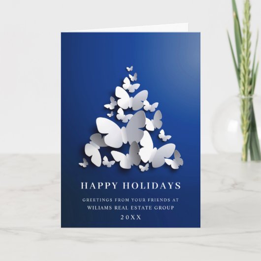 Kerstavond kerstmis met botervliegen feestdagen kaart (Voorkant)