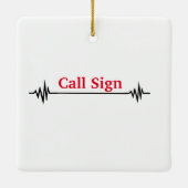 Kerstavond-kerstversiering met radioSanta Elf-freq Keramisch Ornament (Achterkant)