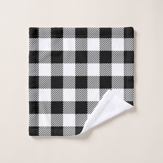 Kerstavond klassiek patroon van buffelstang B&W Bad Handdoek (Wasdoekje)
