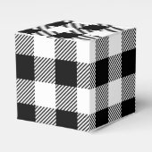 Kerstavond klassiek patroon van buffelstang B&W Bedankdoosjes (Voorkant Zijde)