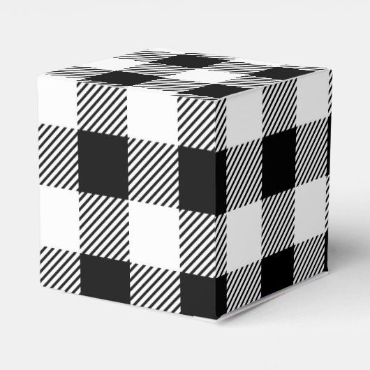 Kerstavond klassiek patroon van buffelstang B&W Bedankdoosjes (Achterkant)