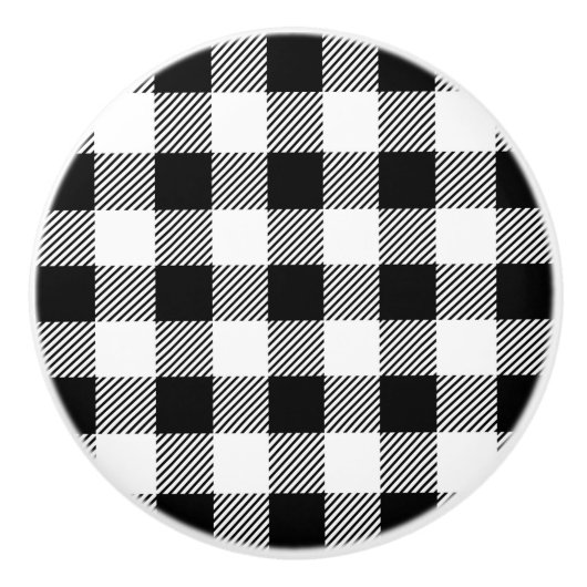 Kerstavond klassiek patroon van buffelstang B&W Keramische Knop (Voorkant)