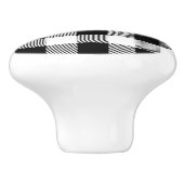 Kerstavond klassiek patroon van buffelstang B&W Keramische Knop (Zijkant)