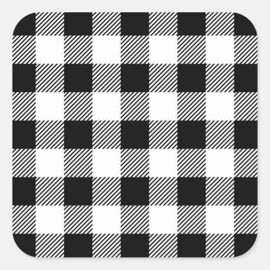 Kerstavond klassiek patroon van buffelstang B&W Vierkante Sticker (Voorkant)