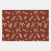 Kerstavond klassieke gouden dennen en botanische p inpakpapier vel (Voorkant 2)