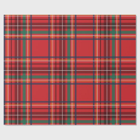 Kerstavond klassieke rode feestdag cadeaupapier (Vlak)