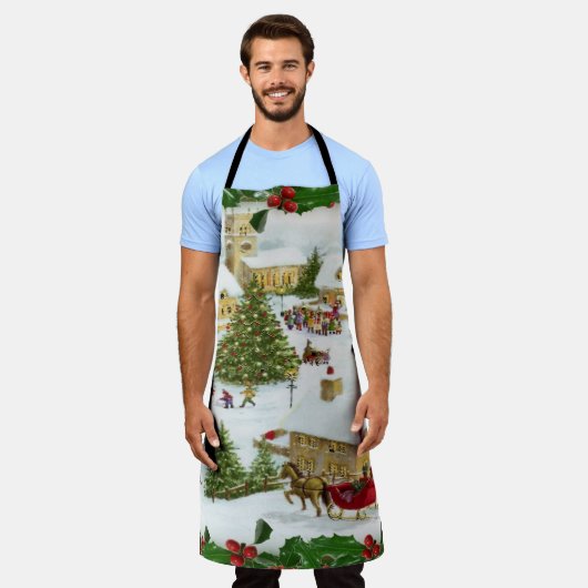 Kerstavond klassiekers schort (Gedragen)