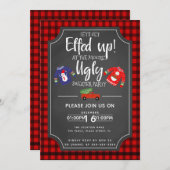 Kerstavond lelijke trui-fundraiseringsfeest kaart (Voorkant / Achterkant)