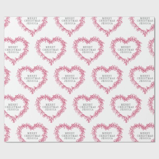 Kerstavond maîtletoe met rood cadeaupapier (Vlak)