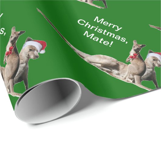 Kerstavond Mate Kangaroo Santa Cadeaupapier (Rol Hoek)