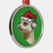 Kerstavond Meerkat Cust. Premium Round Ornament (Rechts)
