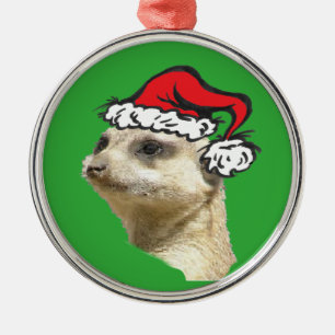 Kerstavond Meerkat Cust. Premium Round Ornament