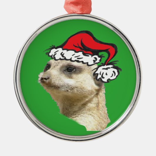 Kerstavond Meerkat Cust. Premium Round Ornament (Voorkant)