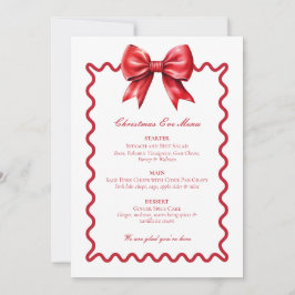 Kerstavond Menu Kaart Rood Lint