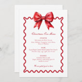 Kerstavond Menu Kaart Rood Lint (Voorkant / Achterkant)