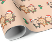 Kerstavond met apen cadeaupapier (Rol Hoek)