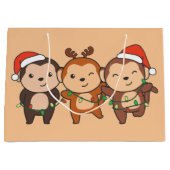 Kerstavond met apen groot cadeauzakje (Voorkant)