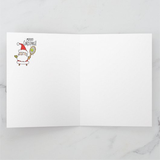 Kerstavond met bal en kerstman kaart (Binnen)