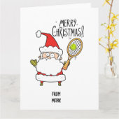 Kerstavond met bal en kerstman kaart (Gele Bloem)