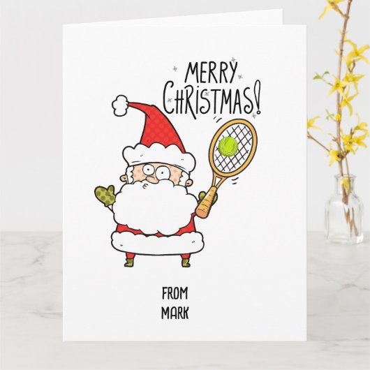 Kerstavond met bal en kerstman kaart (Gele Bloem)