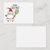 Kerstavond met bal en kerstman notitiekaartje (Voorkant / Achterkant)