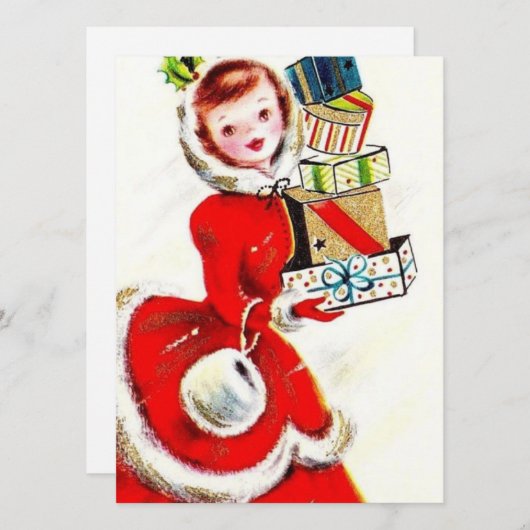  kerstavond met Cadeaus Feestdagenkaart (Voorkant / Achterkant)