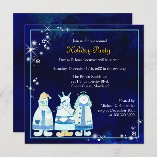 Kerstavond met drie Mannen feestdag Kaart (Voorkant / Achterkant)