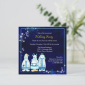 Kerstavond met drie Mannen feestdag Kaart (Staand voorkant)