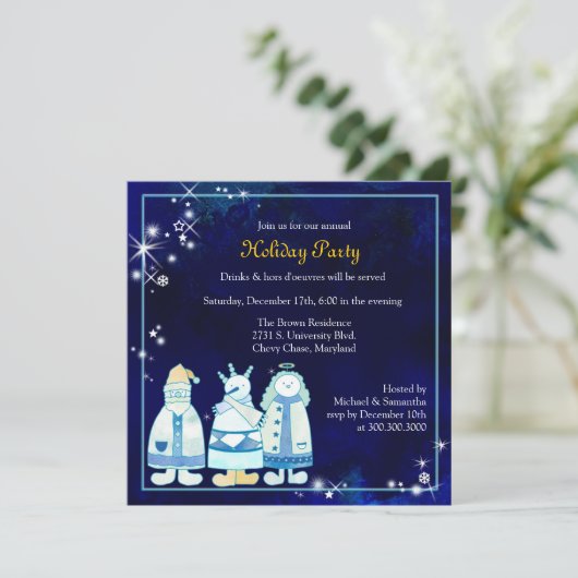 Kerstavond met drie Mannen feestdag Kaart (Staand voorkant)