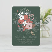 Kerstavond met Drink en neus Feestdagenkaart (Staand voorkant)