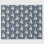 Kerstavond met een goudkoorts en een boom op sterr cadeaupapier (Vlak)