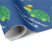 Kerstavond met een paarse kerst cadeaupapier (Rol Hoek)