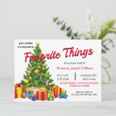 Kerstavond met favoriete kerstfeestdag, bijtende k kaart (Staand voorkant)