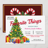 Kerstavond met favoriete kerstfeestdag, bijtende k kaart (Voorkant / Achterkant)