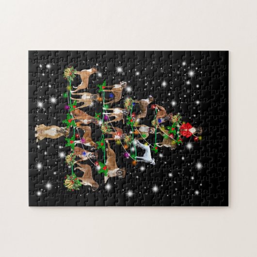 Kerstavond met flits bedekt legpuzzel (Horizontaal)