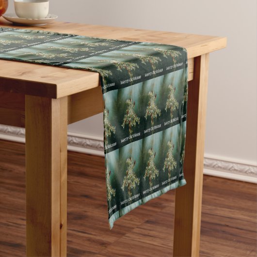 Kerstavond met Goldenrode en zongvogels Korte Tafelloper (Voorbeeld)