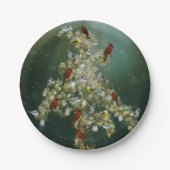 Kerstavond met Goldenrode en zongvogels Papieren Bordje (Voorkant)