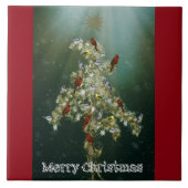 Kerstavond met Goldenrode en zongvogels Tegeltje (Voorkant)