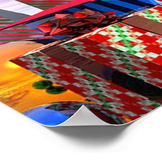 Kerstavond met Gouden Herriever Poster (Hoek)