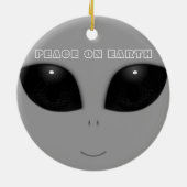 Kerstavond met grijze Alien-ogen Keramisch Ornament (Achterkant)
