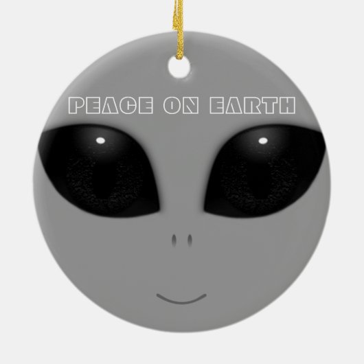 Kerstavond met grijze Alien-ogen Keramisch Ornament (Achterkant)