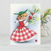  kerstavond met Holly Berry Feestdagenkaart (Staand voorkant)