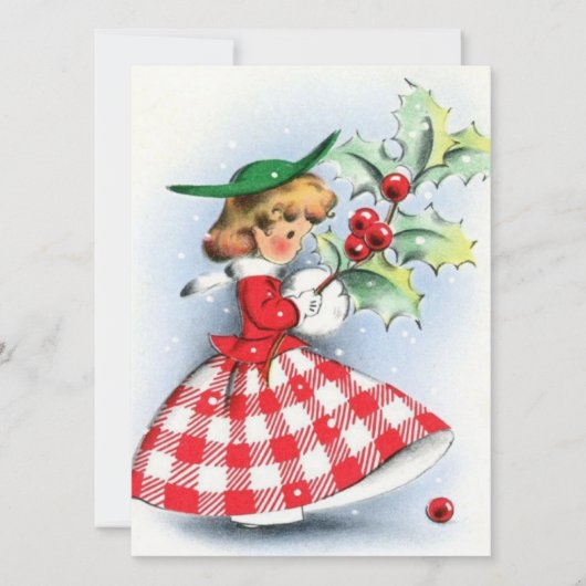  kerstavond met Holly Berry Feestdagenkaart (Voorkant)