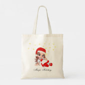 Kerstavond met kerst, engel en sterren tote bag (Achterkant)