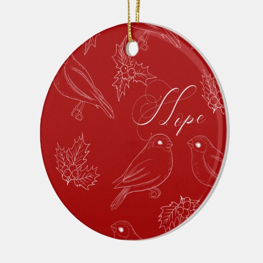 Kerstavond met Red HOPE Keramisch Ornament (Links)